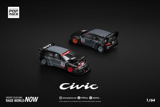 pop race 1/18 シビック POP RACE x Enigma 1/64 Pandem Civic EG6 v1.5 - MOONEYES 1/64
