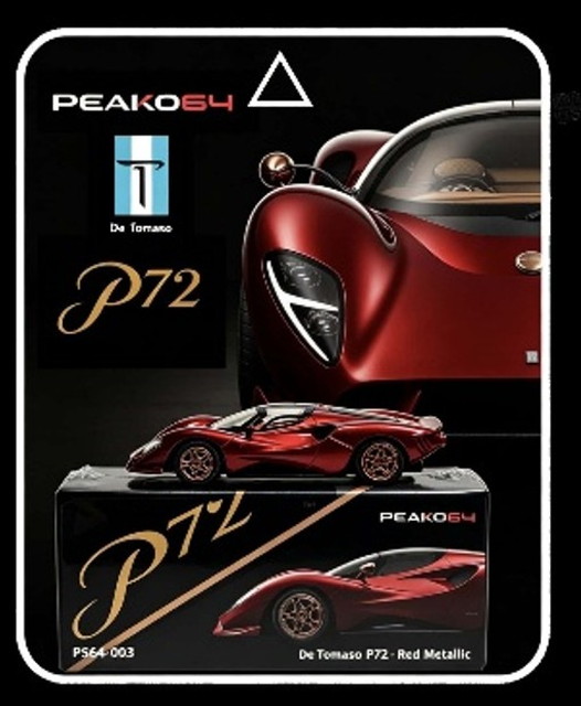 ペコとピーピ　おまとめ 予約 PE63803B ピーコ 1/64 De Tomaso P72 レッドメタリック