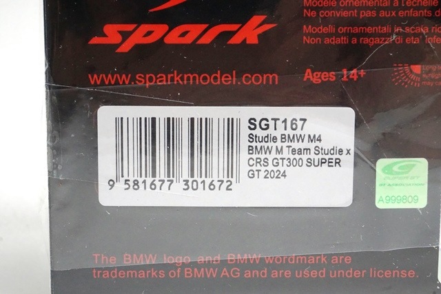 新品 SGT167 スパーク 1/43 Studie BMW M4 BMW M Team Studie x CRS