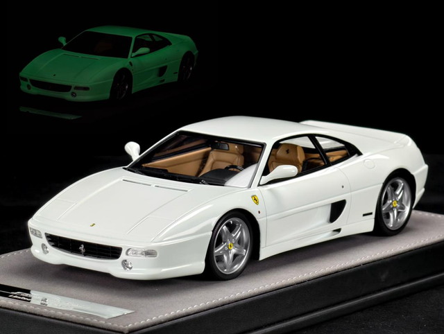 予約 V8 MODEL 1/18 F355 Luminous White+Black Tail, Boost Gear