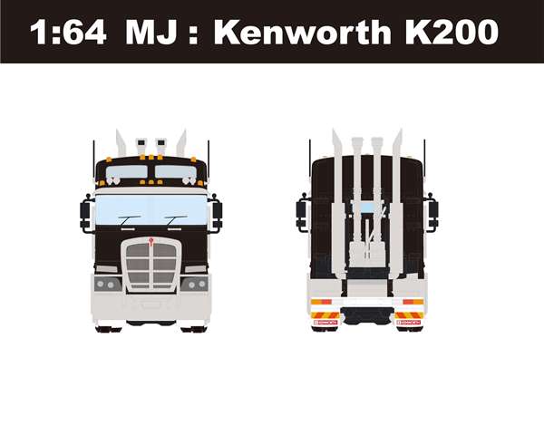 新品 MJ 1/64 ケンワーク Kenworth K200 Black, Boost Gear ミニカー通販