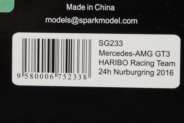 1/43 スパーク SG233 HARIBO特注 メルセデス AMG GT3 HARIBO Racing