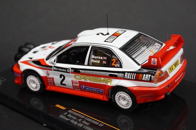 レア1/43 MITSUBISHI CARISMA GT RALLYランサー三菱 1/43 イクソ KBI064 三菱 カリスマ GT ラリー・グレートブリテン 優勝