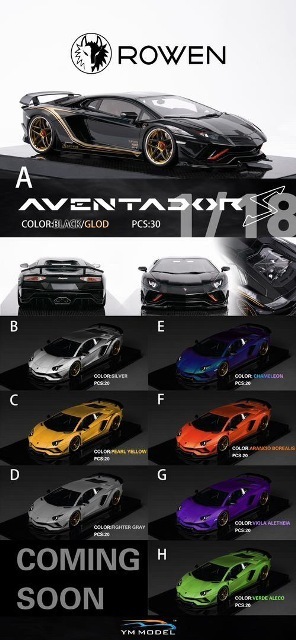 予約 YM Model 1/18 ランボルギーニ ローエン アヴェンタードール