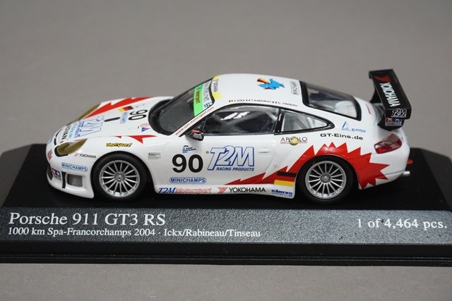 希少　ポルシェ 911 Cup 3.8 ミニカー　ミニチャンプス 1/43 ミニチャンプス 400046980 ポルシェ 911 GT3 RS 1000Km Spa 2004