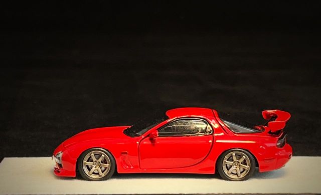 PGM 1/64 マツダ RX-7 レッド PGM 1:64 JDM Red RX7 FD3S Round Racing Sports Model Diecast