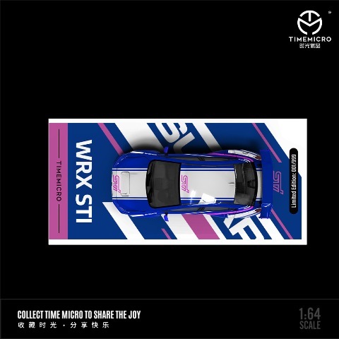 予約 TM645423 TimeMicro TM 1/64 スバル Subaru WRX STI Blue white
