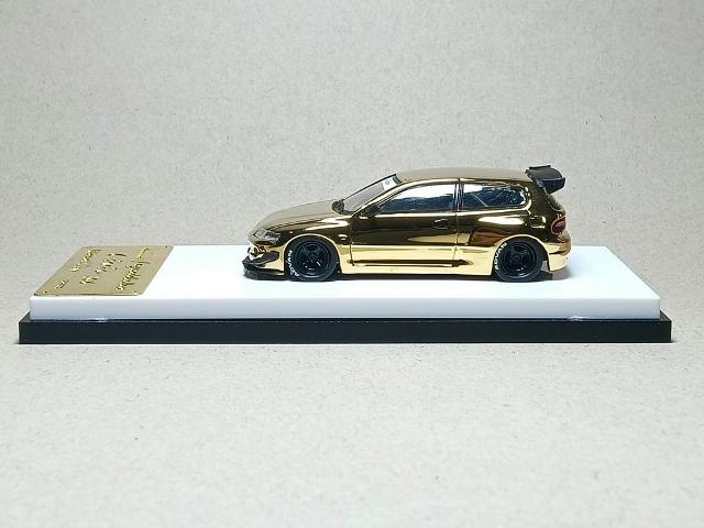 ͽ MC640013F MC Model Collect ǥ륳쥯 1/64 ۥ ӥå CIVIC EG6 rocket bunny Chrome Gold