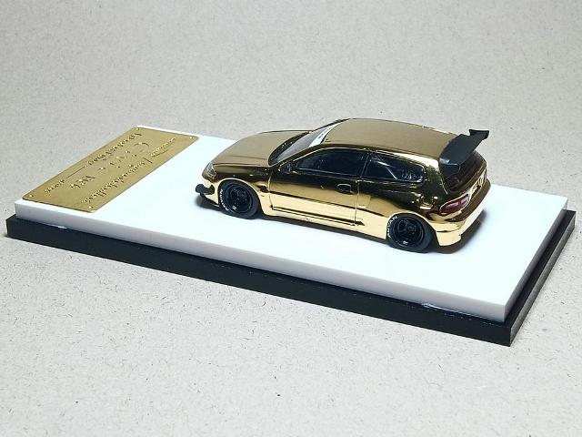 ͽ MC640013F MC Model Collect ǥ륳쥯 1/64 ۥ ӥå CIVIC EG6 rocket bunny Chrome Gold