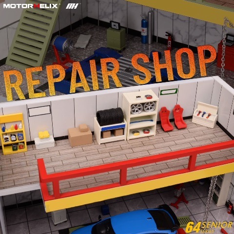 ͽ�� MRS001 �⡼�����إ�å��� 1/64  REPAIR SHOP Scene Set Model ��ڥ�����åס������󥻥åȥ�ǥ� ��å�