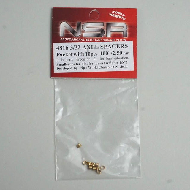 新品 4816 NSR スロットカー アクスルスペーサー 3/32 真鍮 (10個
