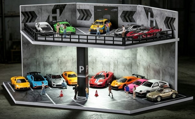 予約 SCJ-82079 収蔵家 ジオラマ 1/64 都市情景ジオラマ パーキング