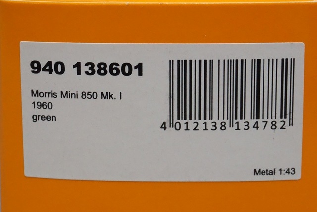 1/43 ミニチャンプス 940138601 モーリス ミニ 850 Mk.1 1960 グリーン