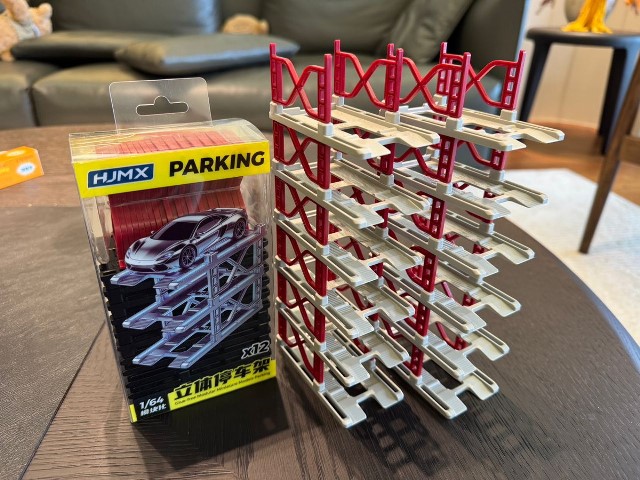 新品 HJMX 1/64 ミニカー 12台 収納 昇降式 立体駐車場 パーキング