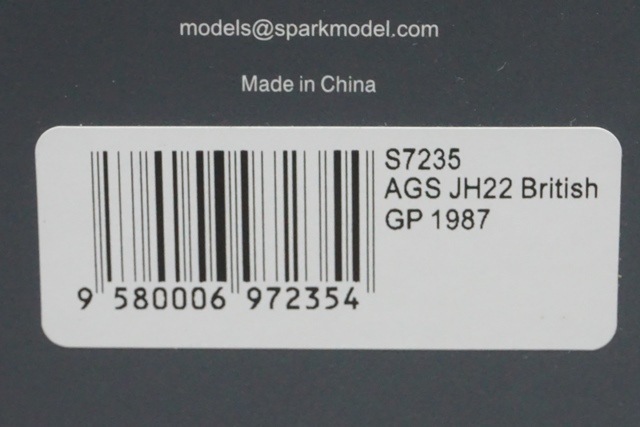 1/43 スパーク S7235 AGS JH22 イギリスGP 1987 #14 P.ファブレ