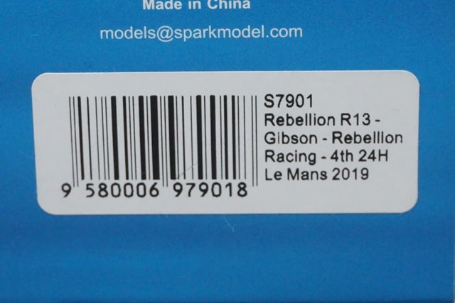 1/43 スパーク S7901 レべリオン R13 ギブソン 4th 24H LM 2019 #1