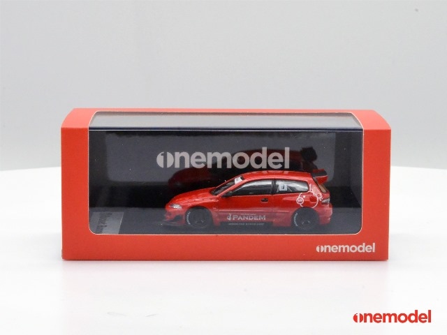 新品 21A06-03 onemodel 1/64 ホンダ Civic EG6 Rocket Bunny red