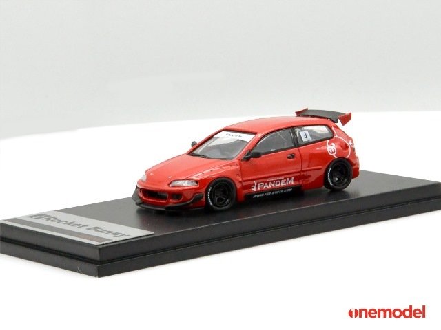 新品 21A06-03 onemodel 1/64 ホンダ Civic EG6 Rocket Bunny red