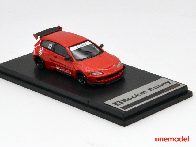 新品 21A06-03 onemodel 1/64 ホンダ Civic EG6 Rocket Bunny red