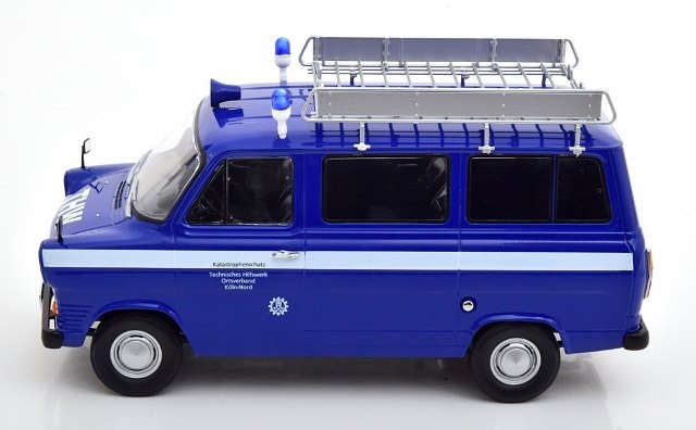  KKDC180468 KK scale 1/18 ե Transit Bus 1965-1970 THW Germany with roof rack, darkblue/white