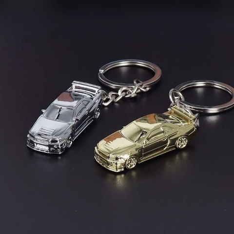 新品 SEEKER 1/87 日産 Nissan GTR34 キーホルダー Chrome