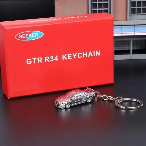 新品 SEEKER 1/87 日産 Nissan GTR34 キーホルダー Chrome