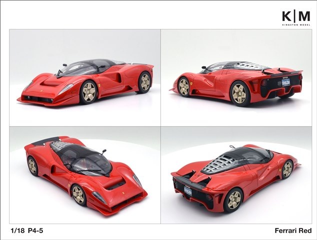 予約KM01 Kingston model 1/18 フェラーリ P4-5 Red, Boost Gear