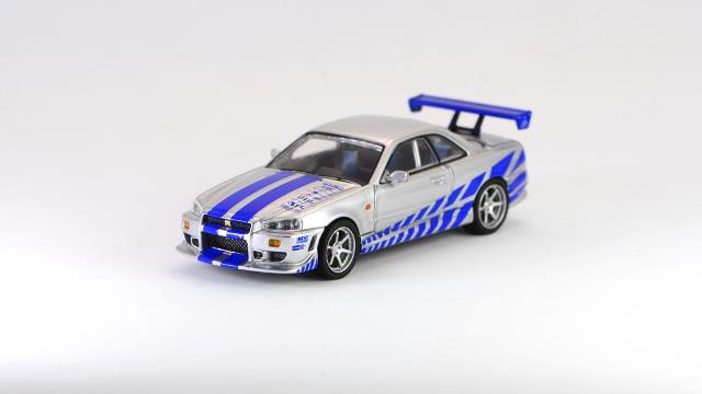 新品 KOD 1/64 日産 スカイライン Skyline GT-R R34 silver blue