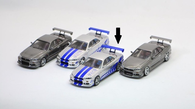 新品 KOD 1/64 日産 スカイライン Skyline GT-R R34 silver blue