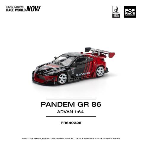 予約 PR640228 POP RACE 1/64 トヨタ PANDEM GR86 改造車 ADVAN