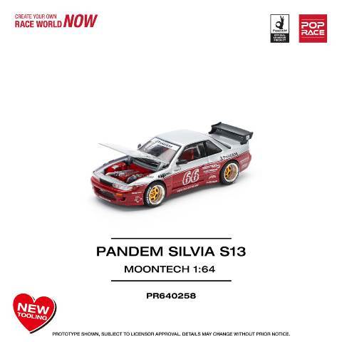 1:64 Pop Race Nissan Silvia S13 Pandem Red Chrome IAM