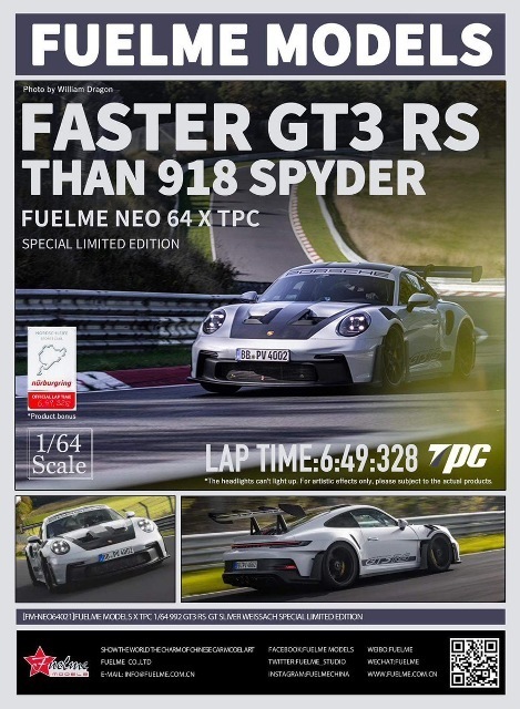予約 FM-NEO64021 Fuelme Models & TPC 1/64 ポルシェ Porsche 911 992
