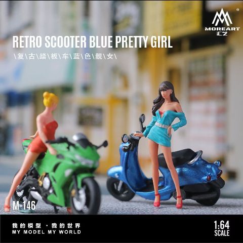 新品 MO222146 MoreArt 1/64 RETRO SCOOTER BLUE PRETTY GIRL レトロ