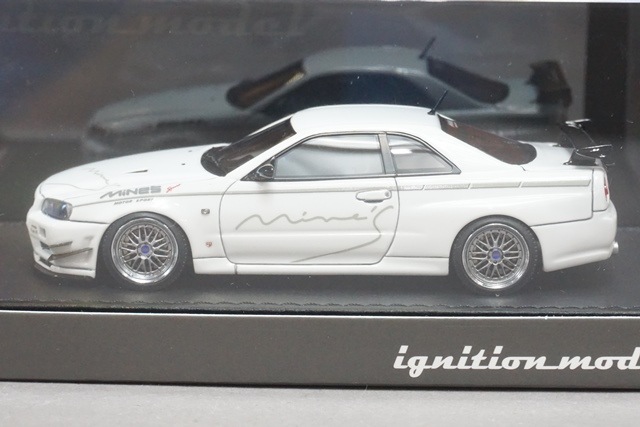1/18 イグニッションモデル　日産　スカイラインGT-R Mine's R34 IG0348 1/18 Nissan Skyline GT-R Mine's (R34) White | LINE UP
