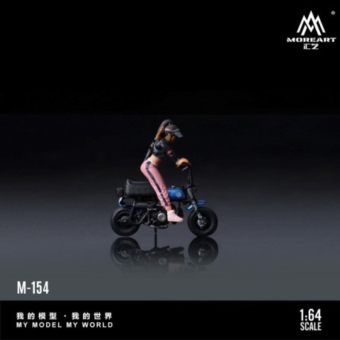 新品 MO222154 MoreArt 1/64 RACING FEMALE MOTORCYCLE DOLL