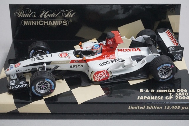 1/43 ミニチャンプス 400040110 BAR ホンダ 006 日本GP 2004 #10 佐藤
