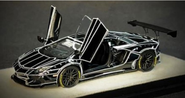 予約 PGM-640409-1 PGM 1/64 LB LP 700 Tron Black, Boost Gear