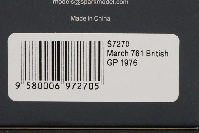 1/43 スパーク S7270 マーチ 761 イギリスGP R.ピーターソン 1976#10