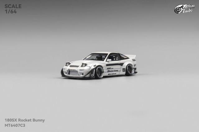 新品 Micro Turbo 1/64 180SX Rocket Bunny Metallic White, Boost
