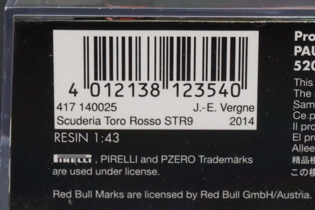 1/43 ミニチャンプス 417140025 スクーデリア トロ ロッソ STR9 J.E.