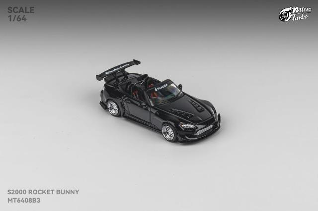 ����  Micro Turbo 1/64  S2000 Rocket Bunny Metallic Black
