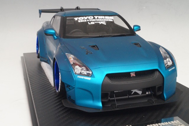 新品17B01-72 onemodel 1/18 日産 LB Work R35 GT Wing マットブルー
