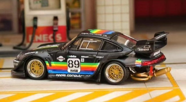 新品 SW Street Weapon 1/64 RWB 993 Matte Black Apple Racetrack Low Tail ...