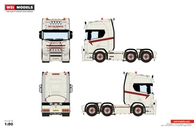 新品 01-4512 WSI 1/50 SCANIA Van Merode Transport SCANIA R