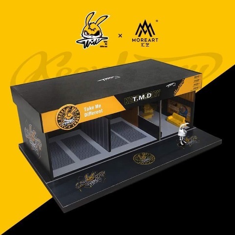 ミニカー専用ジオラマ：1/18＆1/24 コンパクトショールーム（ミラータイプ） ジオラマ1 18ガレージモデルダイキャストカー1 24おもちゃの