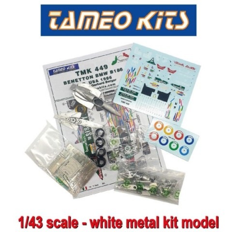 ͽ�� TMK 449 ���ᥪ���å� 1/43 BMW BENETTON BMW B186 ����ꥫ U.S.A. GP 1986 G. �٥륬�� - T. �ե��� white metal kit model