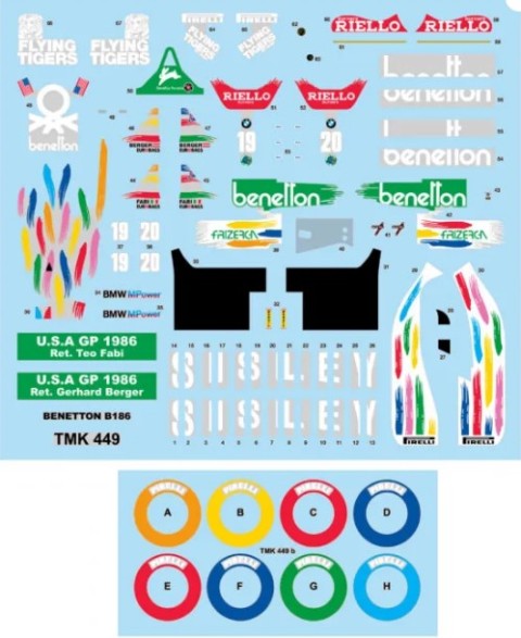 ͽ�� TMK 449 ���ᥪ���å� 1/43 BMW BENETTON BMW B186 ����ꥫ U.S.A. GP 1986 G. �٥륬�� - T. �ե��� white metal kit model