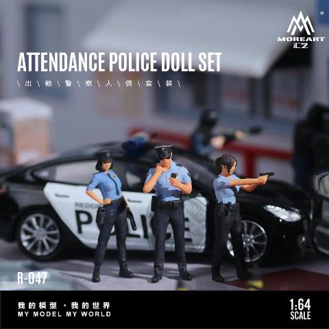 ���� MO223045 MoreArt 1/64  �ٻ� �ݥꥹ �ؿͷٴ� �� ���� ATTENDANCE POLICE DOLL SET 3�Υ��å� �ե����奢
