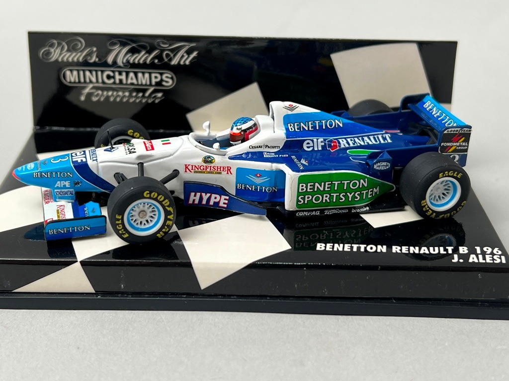 希少 PMA 1/43 BENETTON RENAULTランチバージョン アレジ 1/43 ミニチャンプス 430960003 ベネトン ルノー B196 #3 J