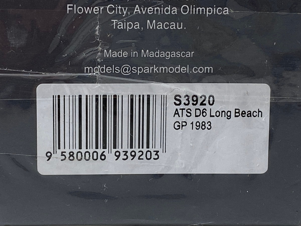1/43 スパーク S3920 ATS D6 ロングビーチ Long Beach GP M